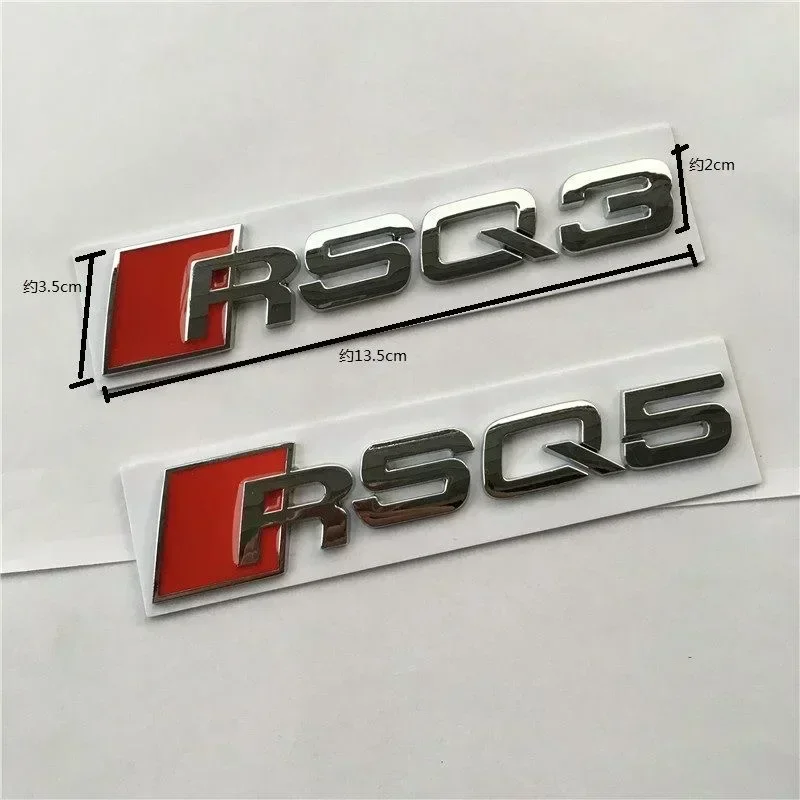 Audi SQ3 SQ5 SQ7 RSQ3 RSQ7 3D ABS Adhesive Black Silver Car Trunk Number Letters Sticker Logo Emblem Nameplate Badge Accessories