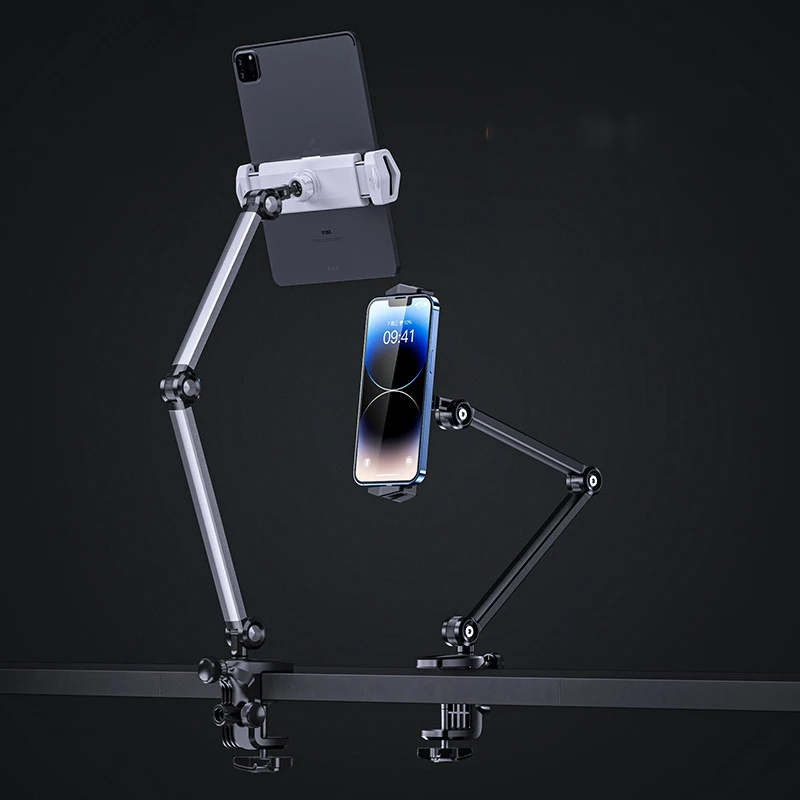 Cellphone Tablet Stand 5-13 Inch Adjustable Bed Desk Mount Aluminium Alloy Ipad Holder for Ipad Pro 12.9 11 Xiaomi Samsung Pad