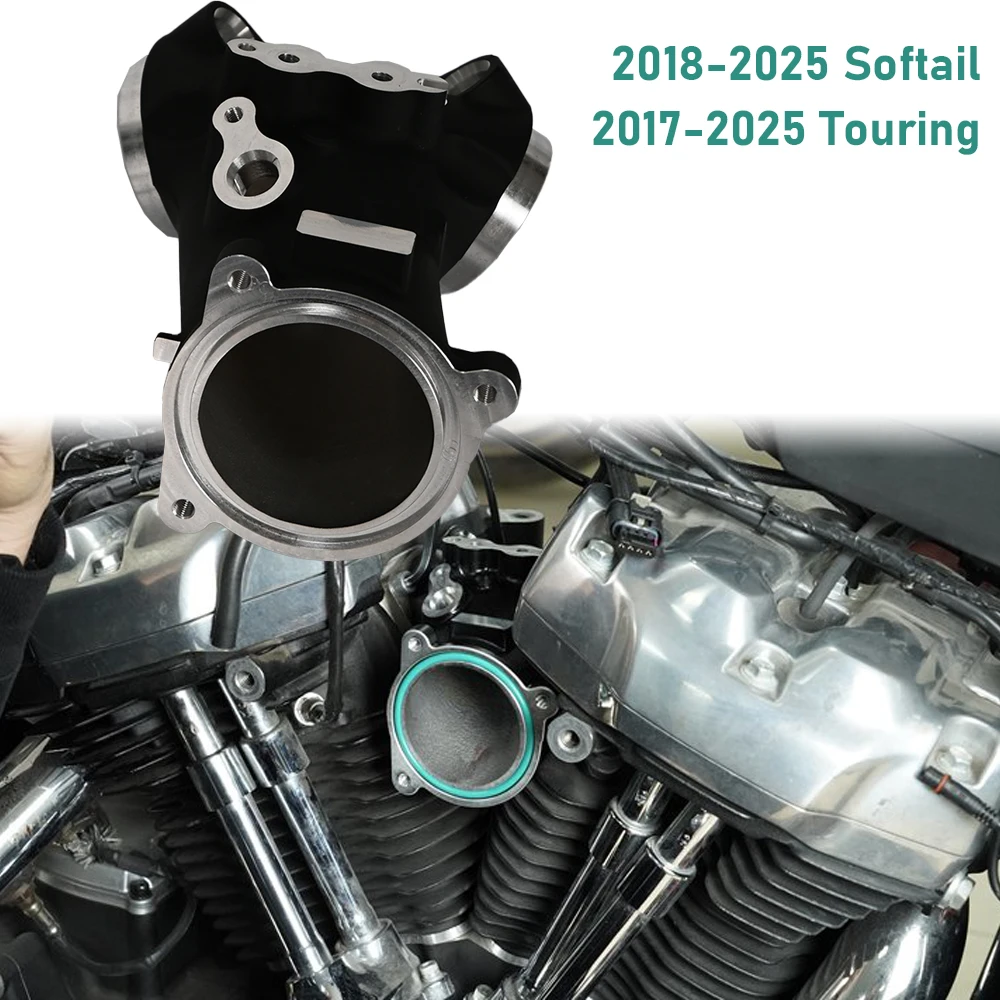 

Motorcycle Black Cast Aluminum 55mm Performance M8 Engine Air Intake Manifold for Harley Softail 2018-2025 Touring 2017-2025