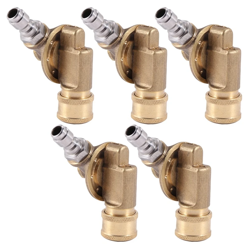 

5X Pivoting Coupler For Pressure Washer Nozzle, Gutter Cleaner Attachment For Gutter Cleaning, 240 Degree, 4500 Psi