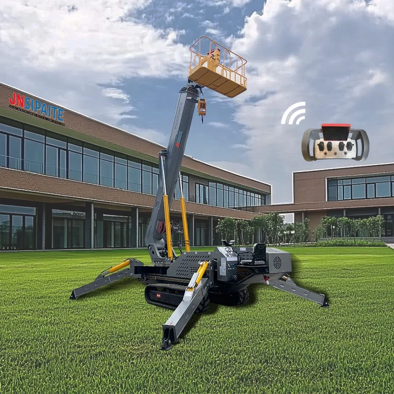 【Direct Factory Sale】Direct Factory Sale Electric Remote Control Spider Crane Mobile Crawler Spider Crane With Basket