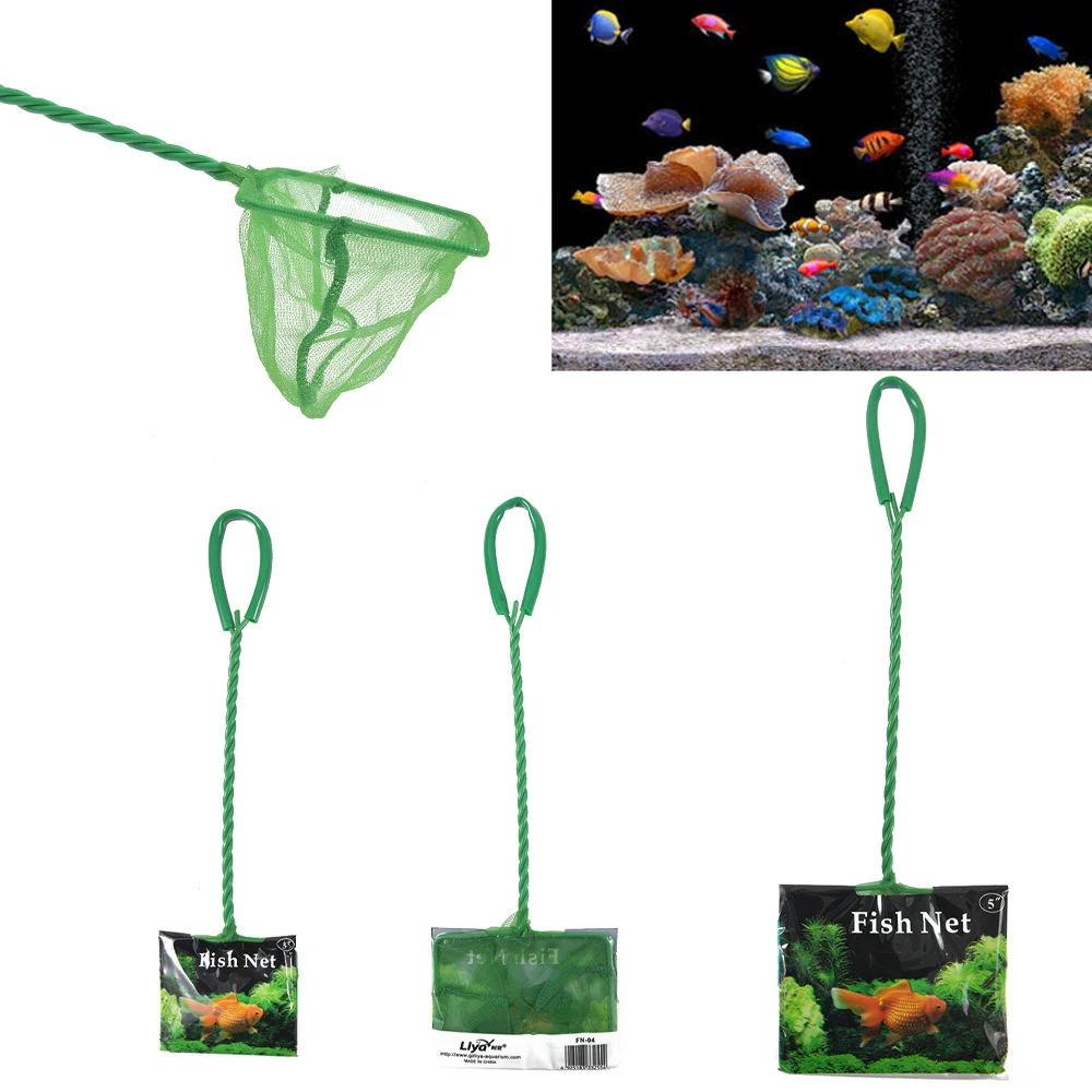 Portable Fish Net Long Handle Square Aquarium Accessories Fish Tank Landing Net Fishing  Aquarium Tank