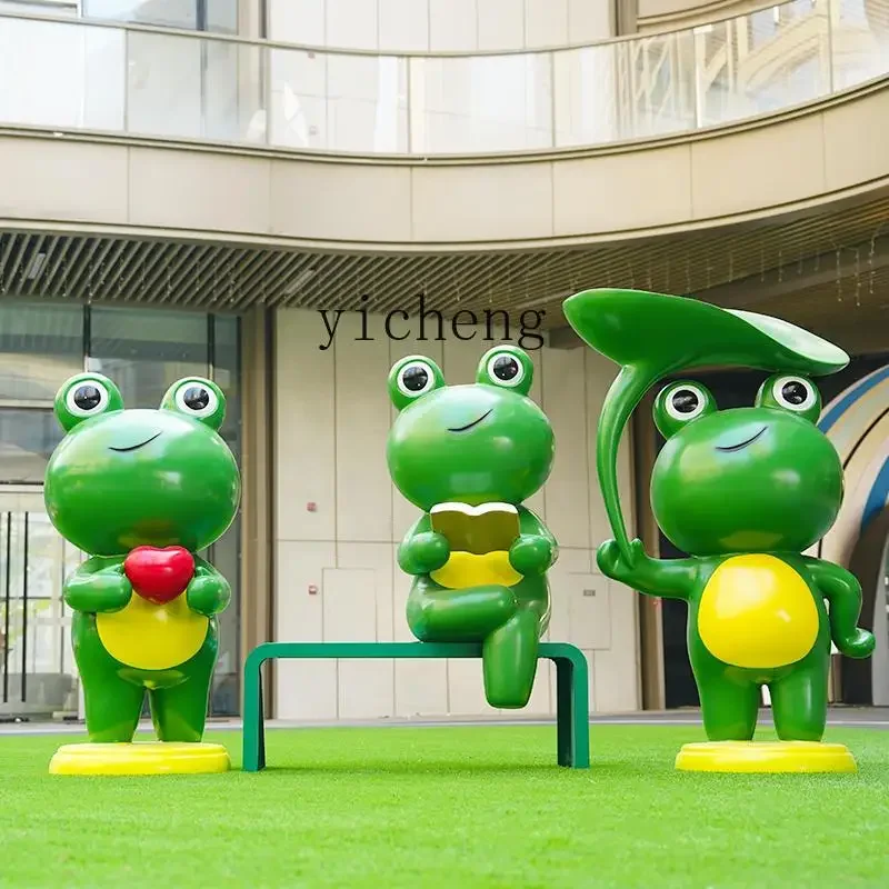L7-15 outdoor cartoon frog sculpture floor-to-ceiling ornament shopping mall Meichen restaurant welcome decoration