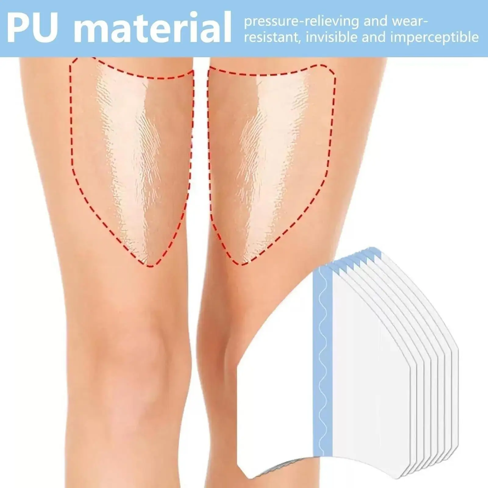 5 Pieces Transparent Waterproof Anti-Chafing Thigh Pads Thigh Chafing Prevention Thigh friction-proof sticker For Runners Sports