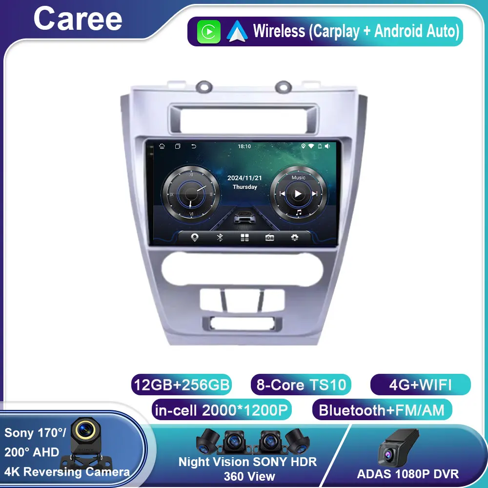 

Android 14 For Ford Fusion Mondeo Mustang 2009 2010 2011 2012 Car Radio QLED Multimedia Players GPS 4G Navigator Stereo Receiver