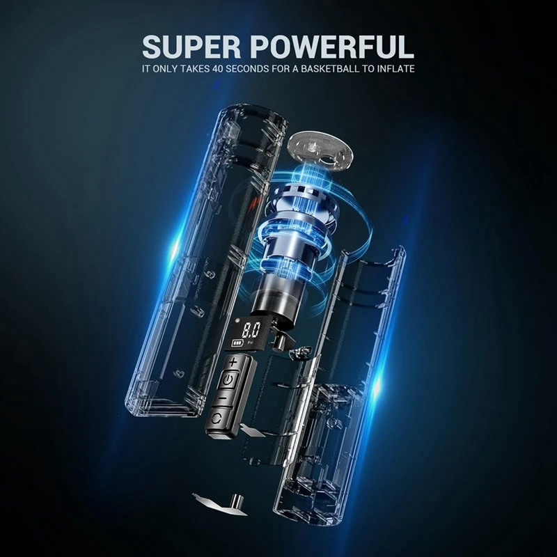 مضخة هواء ذكية A01V-12PSI مع مقياس ضغط دقيق وشاشة LCD رقمية