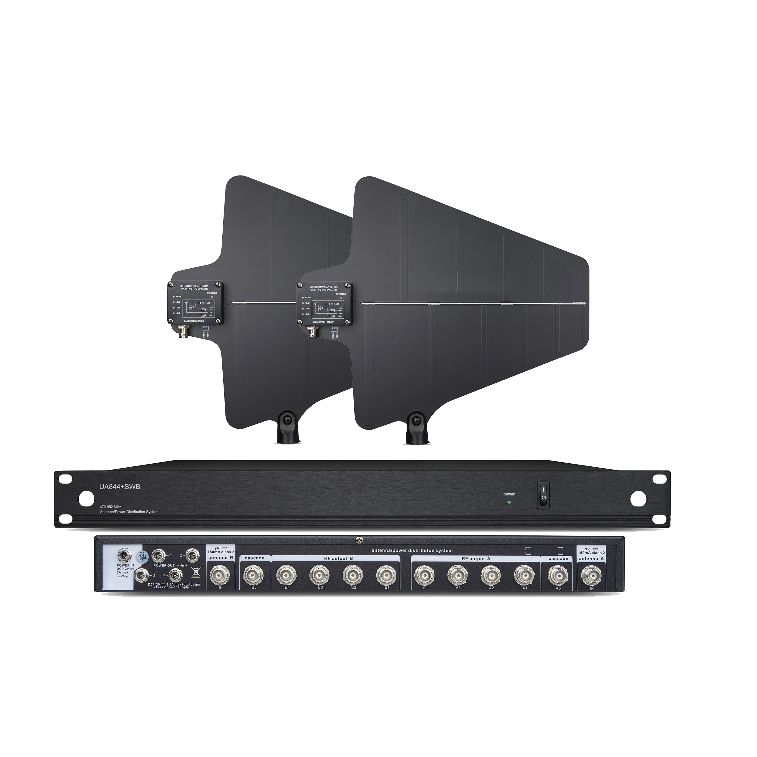 UA844 Professional USB Microphone Amplifier with XLR Connector 10-Channel Antenna Distribution System for Wireless Communication