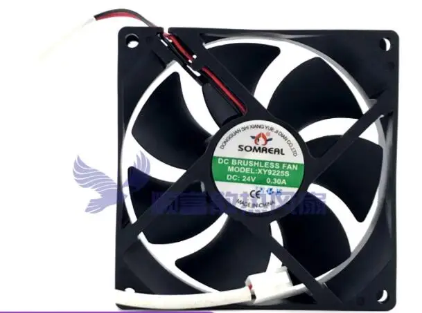 

SOMREAL XY9225S DC 24V 0.30A 90x90x25mm 2-Wire Server Cooling Fan