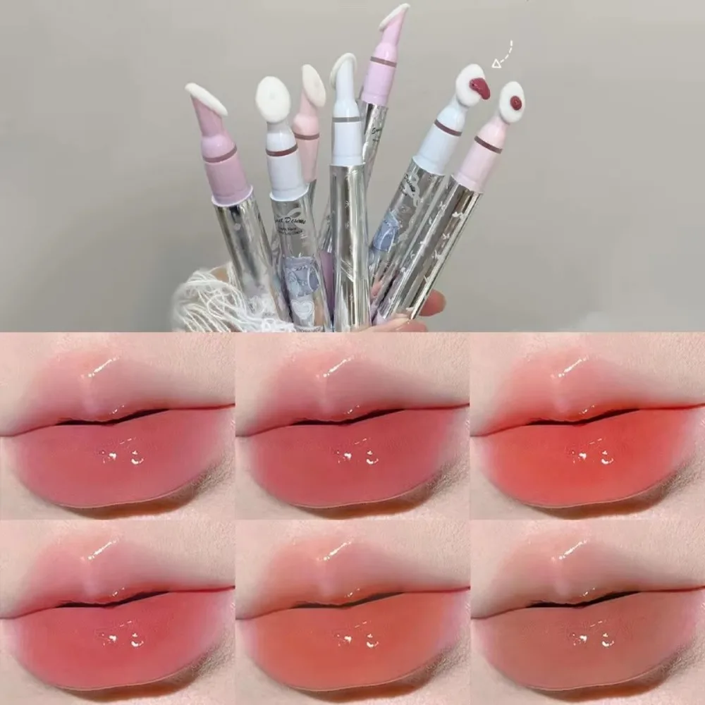 Sexy Glas Spiegel Gelee Lip Gloss Feuchtigkeitsspendende Großen Pinsel Kopf Flüssigen Lippenstift Langlebige Kosmetische Lip Plumper Make-Up-Tools