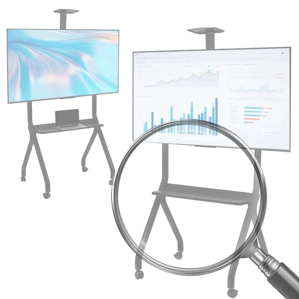 

Smart Board Stand Fits 42-75inch Screens with 360° Rotating Wheels Interactive Whiteboard Stand Mobile TV Trolley Holds 300LBS