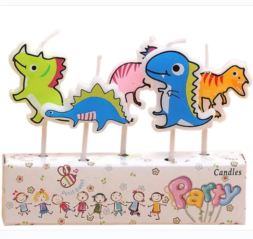 5 Teile/los Dinosaurier Kuchen Topper Dekoration für Jungen Mädchen Alles Gute Zum Geburtstag Cupcake Topper Baby Dusche Dekorationen Kreative DIY