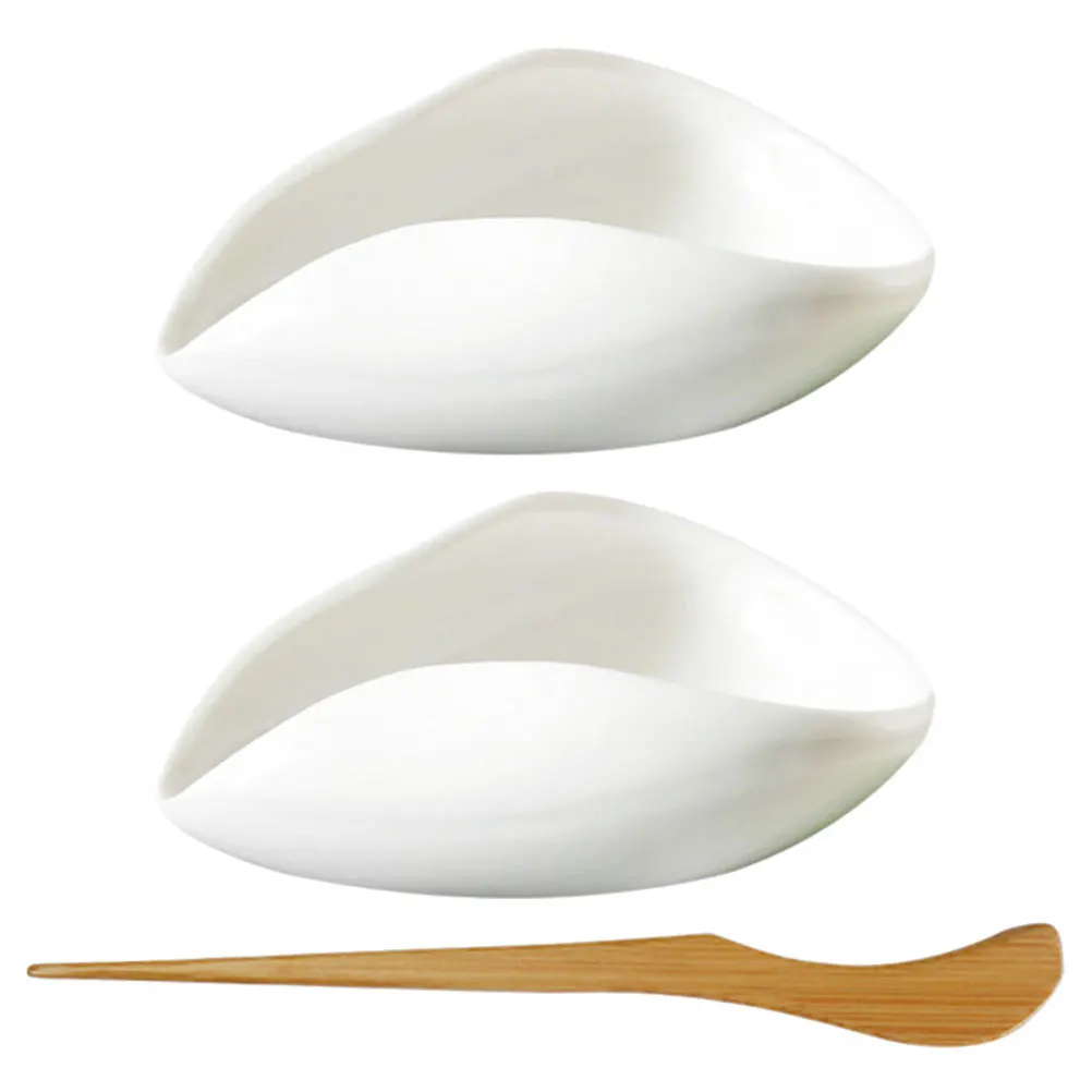 

1Set Tea Leaf Storage Holder Ceramic and Wood Chinese Tea Scoop Decorative Teaware Accessories for Home Office Teahouse