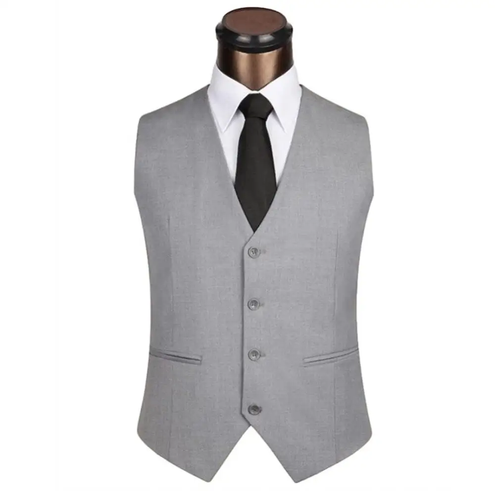 2024 The New Dress Vests For Men Solid Color Single-breasted Slim-fit Mens Suit Vest Male Waistcoat Gilet Homme Casual Sleeveles