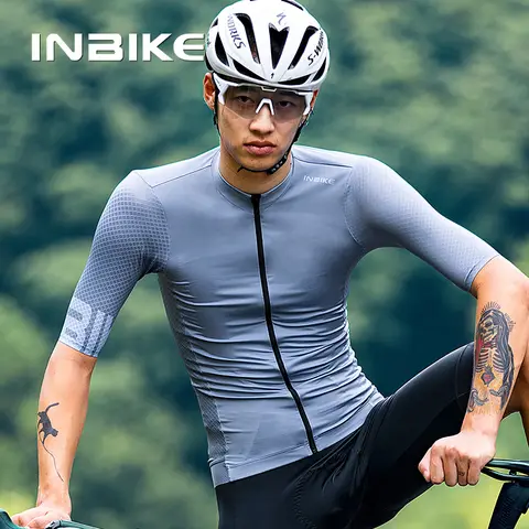 INBIKE 짧은 소매 자전거 저지 남자 여름 도로 사이클링 저지 의류 남성용 MTB 산악 자전거 운동복 남성 의류
