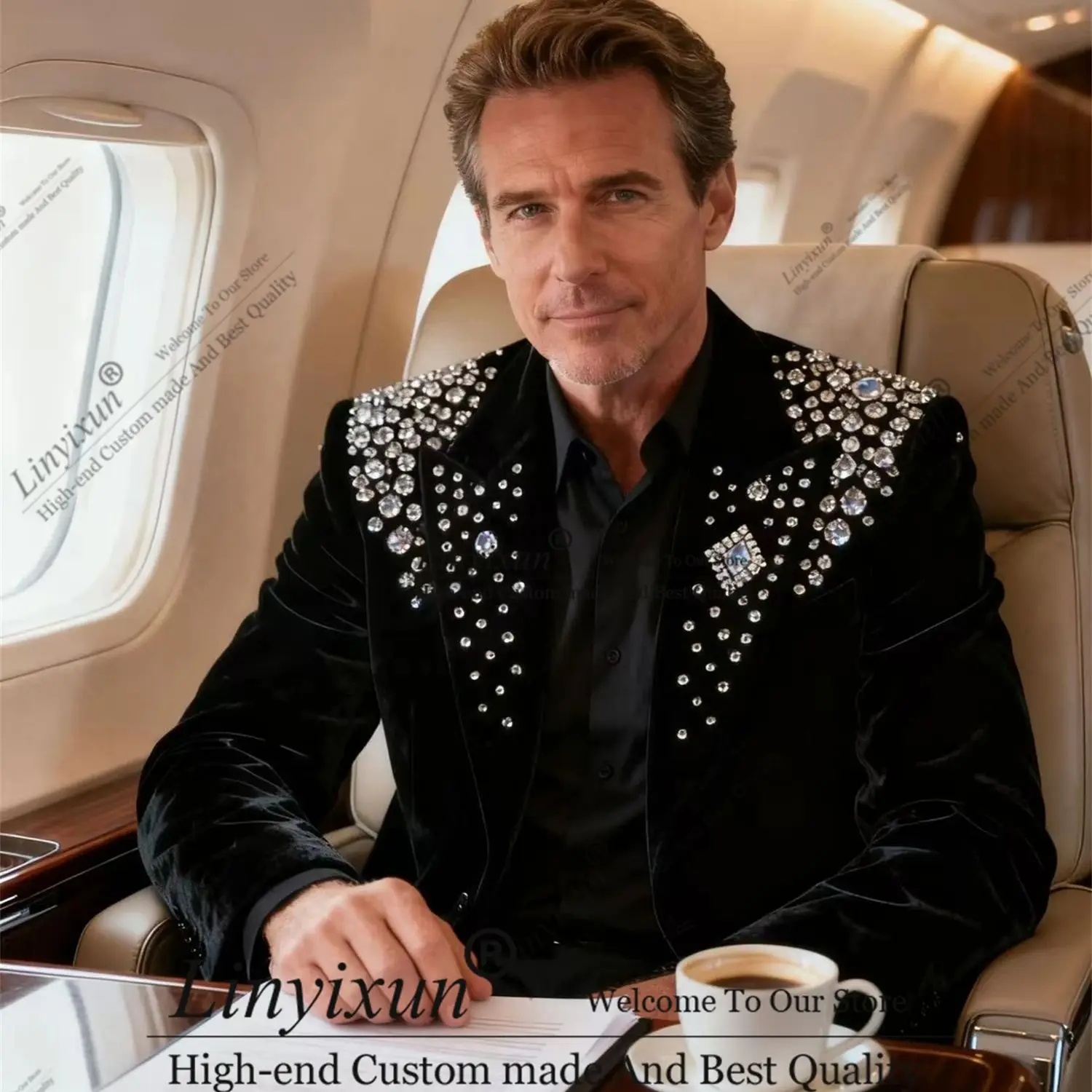 

Дизайн в деловом стиле, мужские костюмы со стразами и бриллиантами, комплект из 2 предметов, мужские пиджаки для жениха, индивидуальные облегающие свадебные смокинги, Ropa homre