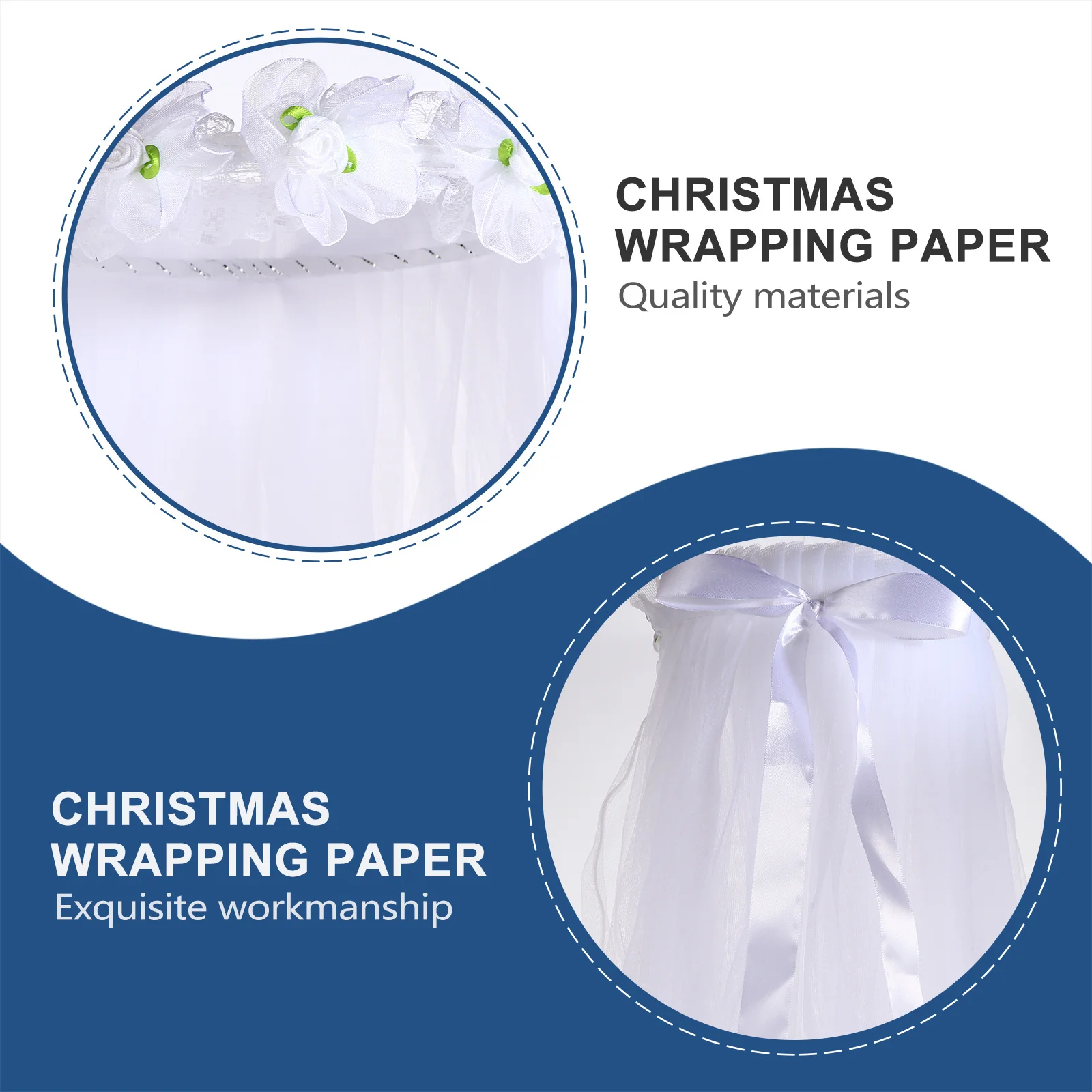 

Floral Wreath Headband Crown White Veil Bow Elegant Wedding Party Travel Photography Headband Hair Accessory