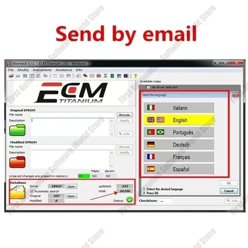 2024 Hot !ECM TITANIUM 1.61 With 26000 + Driver ECM 18259+ Drivers for ecu tool Send link or CD or USB windows 10