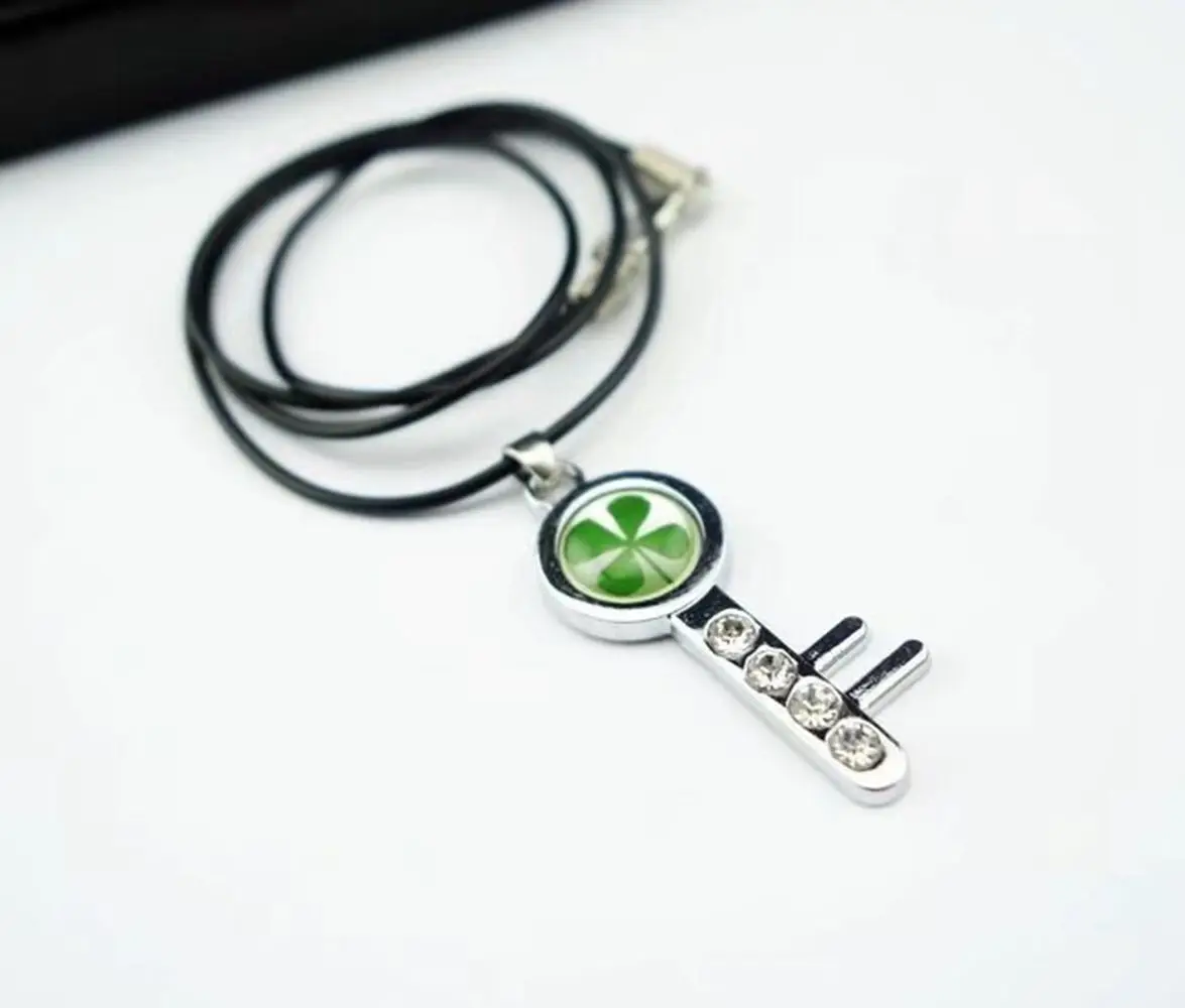 12 pcs fashion real four leaf clover pendant key design jewelry