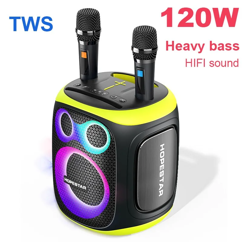 HOPESTAR Party130 Bluetooth Speaker Party Box 120W High Power Outdoor Wireless Subwoofer Portable Tws Audio with Microphone