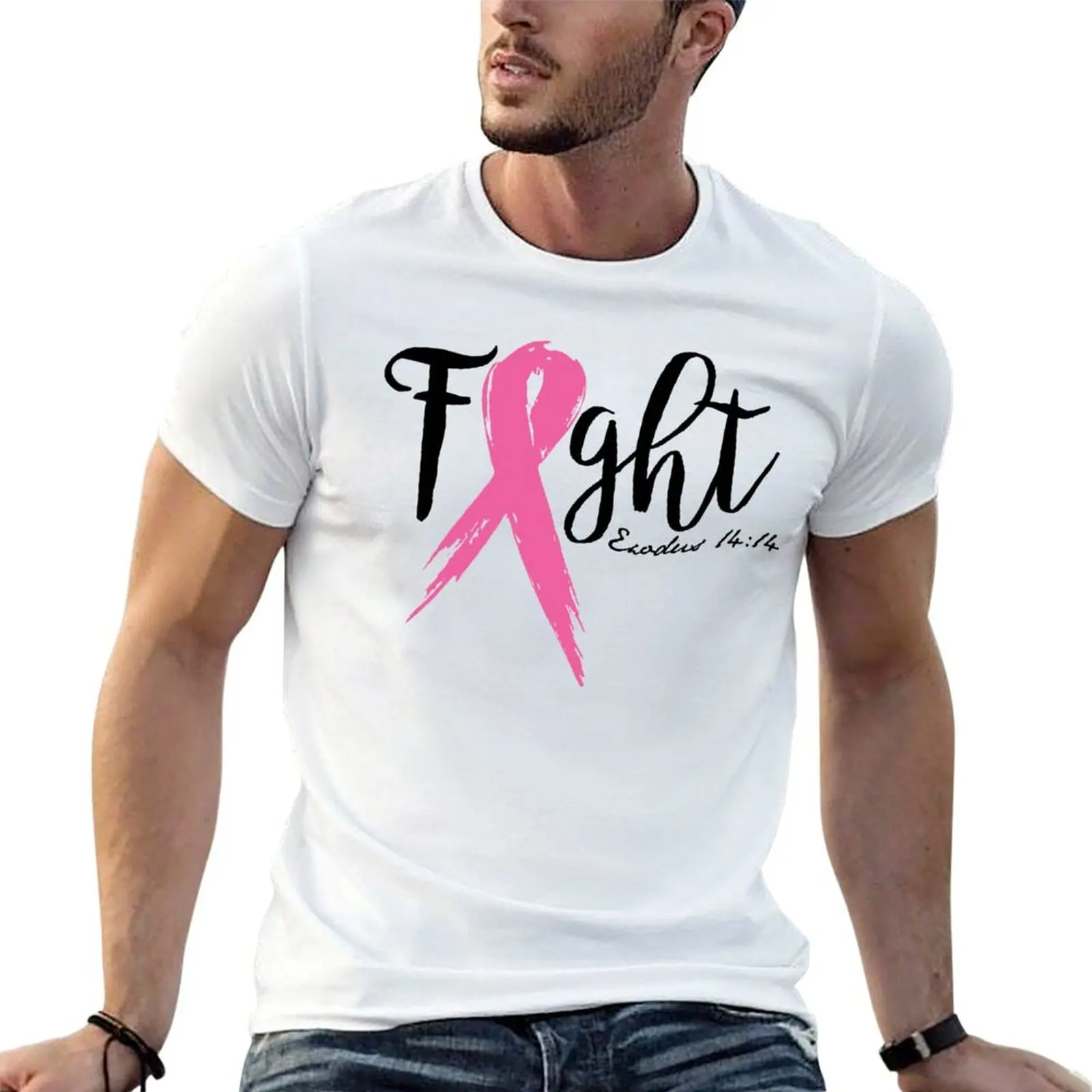 Fight - Proceeds Will Be Donated to Susan G. Komen T-Shirt Summer Fashion Casual Tee Shirt