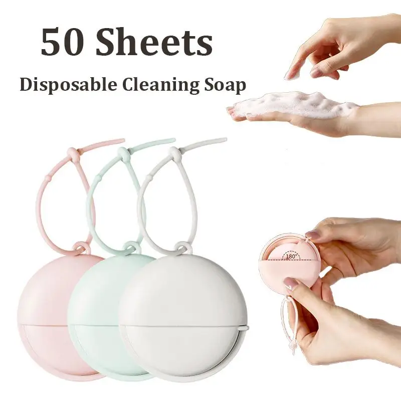 

50Pcs/Box Disposable Soap Paper For Traveling Soap Paper Washing Hand Mini Paper Soap Scented Slice Sheet Bath Cleaning Supplies