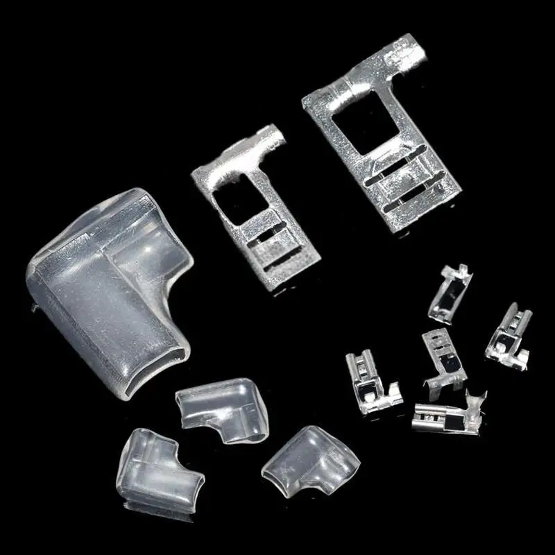 100 Stück 4,8 mm/6,3 mm Flaggen-Buchse, gerader/rechtwinkliger Crimp-Anschluss, 250/187-Serie mit Isolierhülse