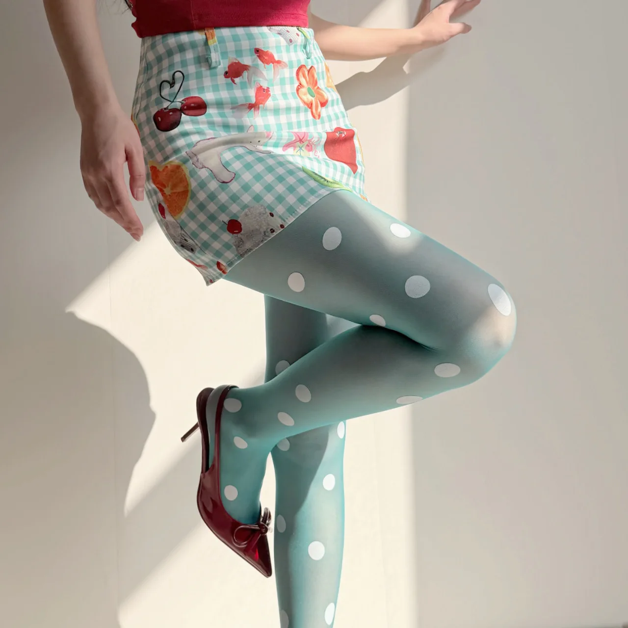 

Summer Colorful Dopamine Boho Chic Hottie Fashion Sexy Trendy Ultra-thin Large Dot Nylon Tights