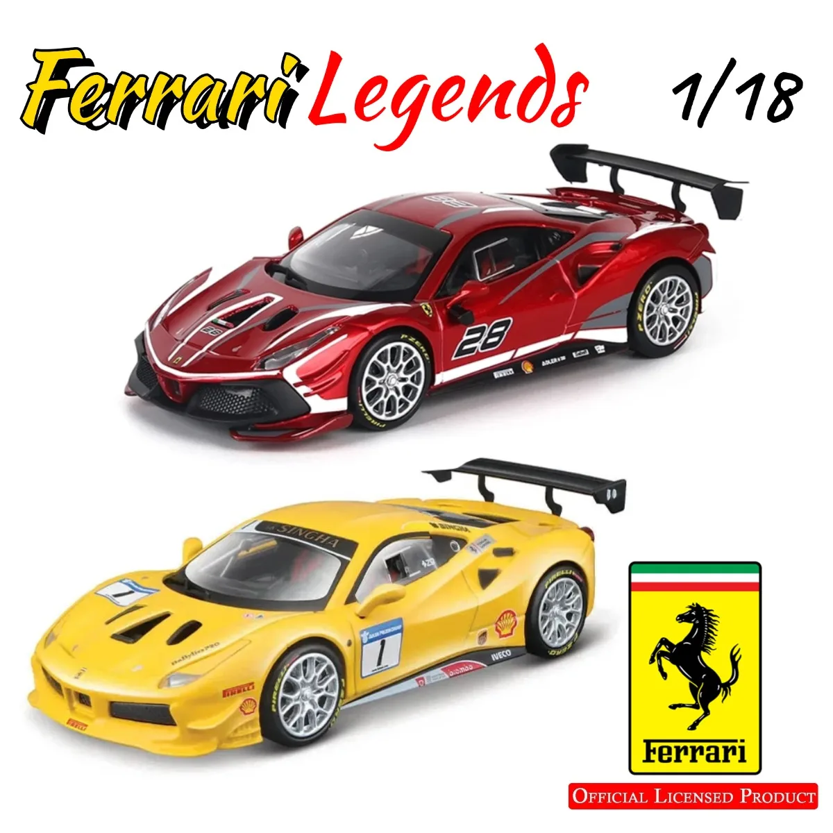 

Bburago 1:43 2017 Ferrari 488 Challenge Car Model Replica Scale Diecast Collection Xmas Gift Boy Kid Toy