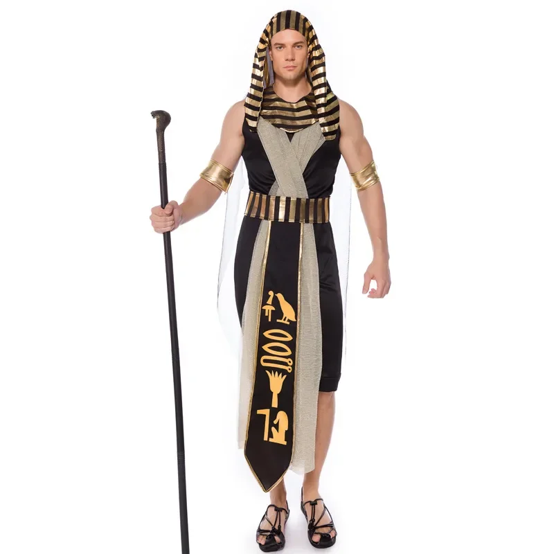 

Halloween Cosplay Pharaoh Costume Men Ancient Egypt King Suit For Adult