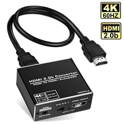 HDMI audio extractor 4K 60Hz HDMI 2.0 Audio Extractor ARC Splitter 5.1 Ch HDMI to toslink audio converter for PS5 Xbox series X