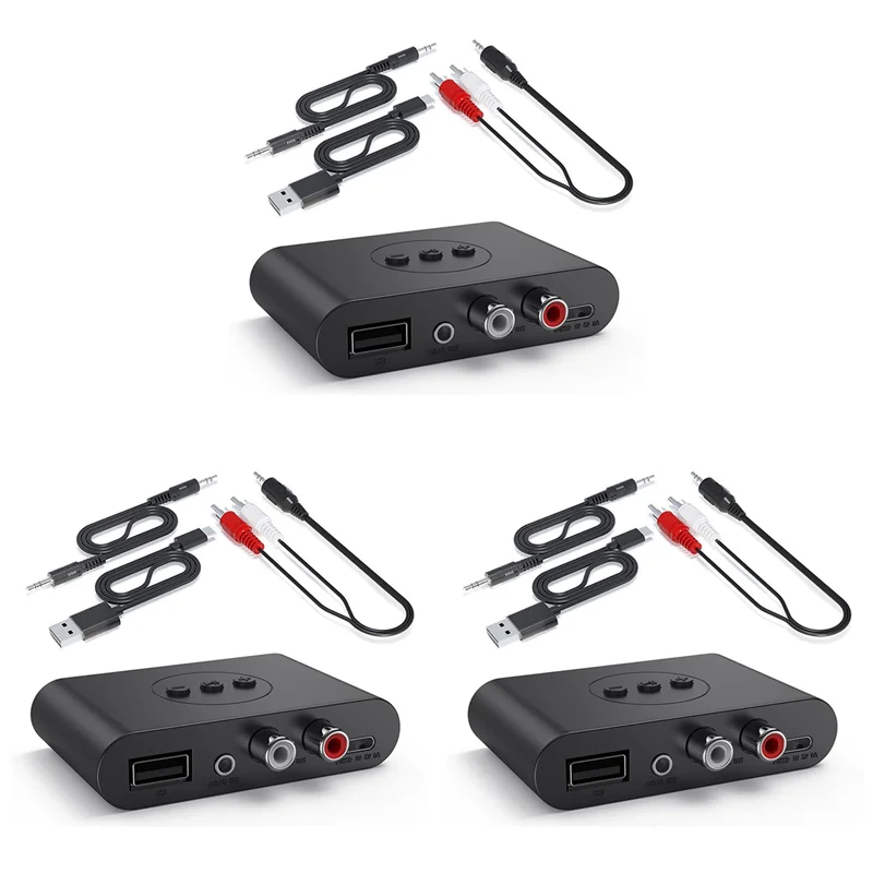 AS95-3X بلوتوث 5.3 استقبال الصوت NFC USB U القرص RCA 3.5 مللي متر AUX USB ستيريو الموسيقى محول لاسلكي ل مكبر صوت للسيارة