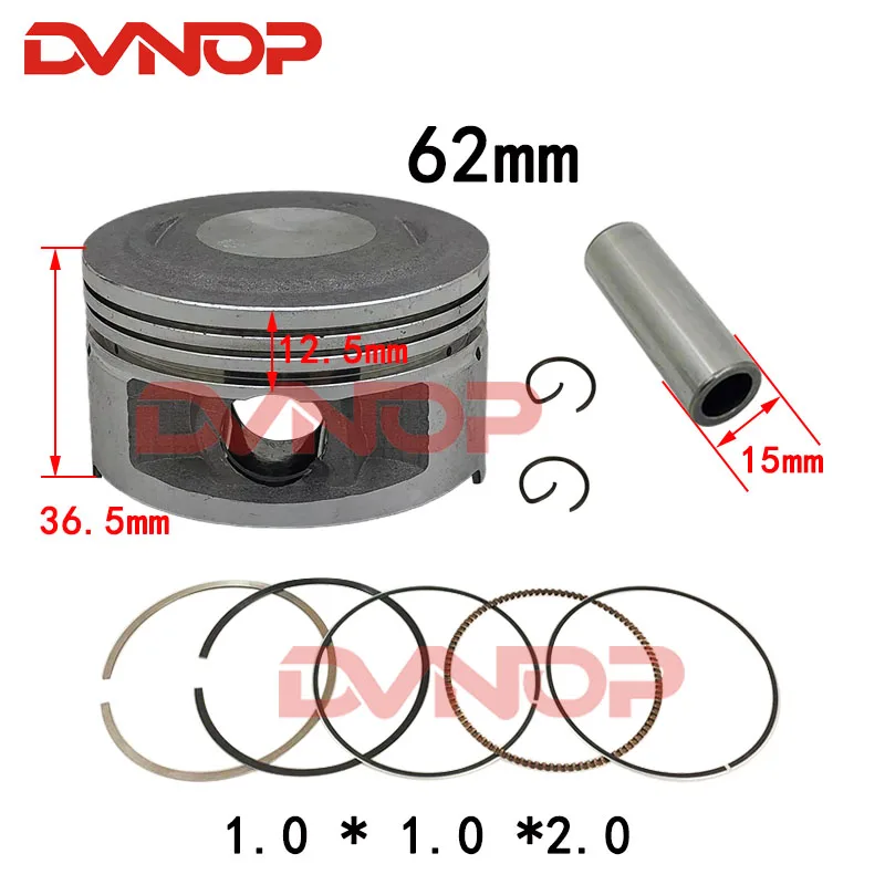 Kit de Juntas y Anillos de Pistón para Motocicleta, 62 mm, Diámetro Grande, para Yamaha YBR125 YBR 125 XTZ125 YB125Z YBR XTZ 125, Motor Modificado de 185 cc