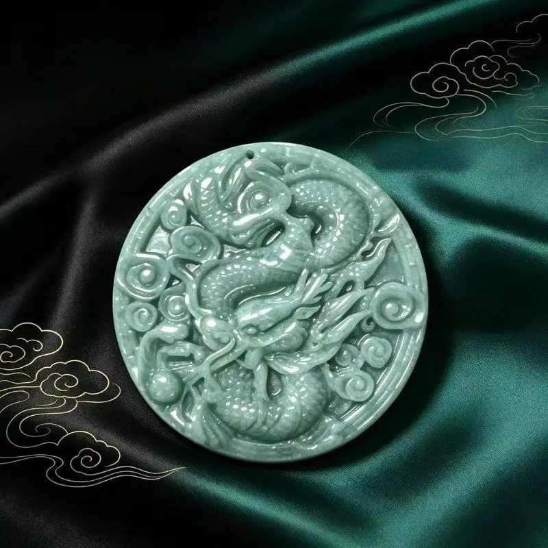 New Chinese Style Round Dragon Pendant: Elegant and Generous Daily Style Necklace with Commanding Presence