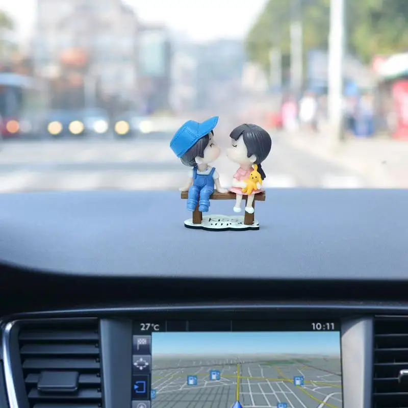 Lovely Couple Car Accessories Couple Cute Ornaments Auto Interior Decoration Cartoon Car Dashboard Decorations Auto Interior