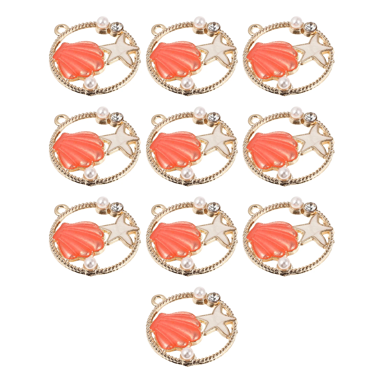 

10 Pcs Pink Seashell Jewelry DIY Accessories Alloy Shells Bracelet Pendant for making jewelry charms bracelet charms
