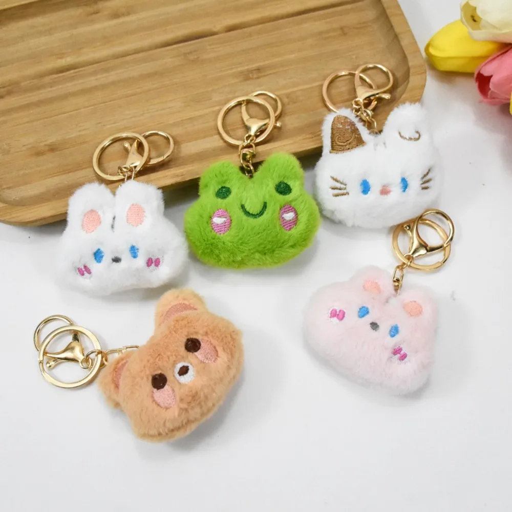 Plush Cartoon Stuffed Plush Keyring Toy Stuffed Backpack Pendant Ornaments Frog Pendant Bags Decor Rabbit Frog Doll Keychain