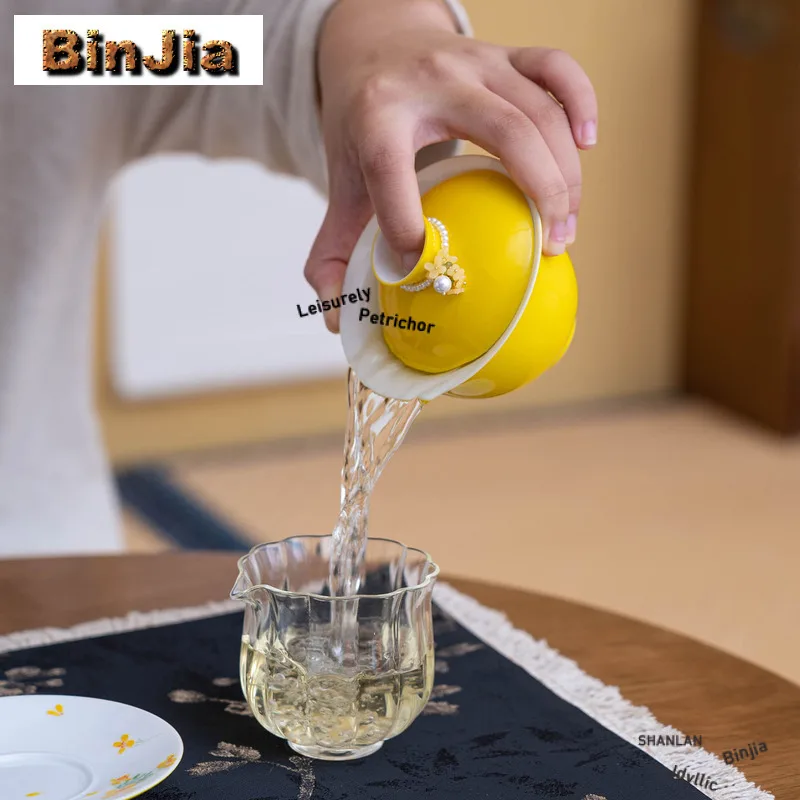 120 مللي رسمت باليد زهرة الاغتصاب Gaiwan الرجعية الشاي تورين براد شاي مع غطاء عدة صانع الشاي غطاء السلطانية طقم شاي الكونغ فو الحلي