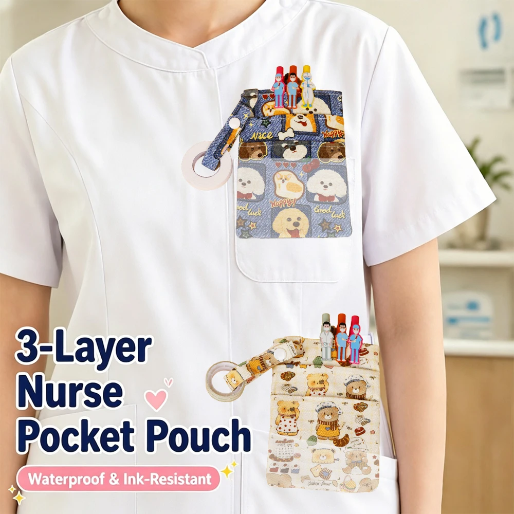 Medical Pocket Doctor Utility Pocket for Pens Lined Drip-proof Ink Vet Pet Hospital Nurse Organizer Pocket