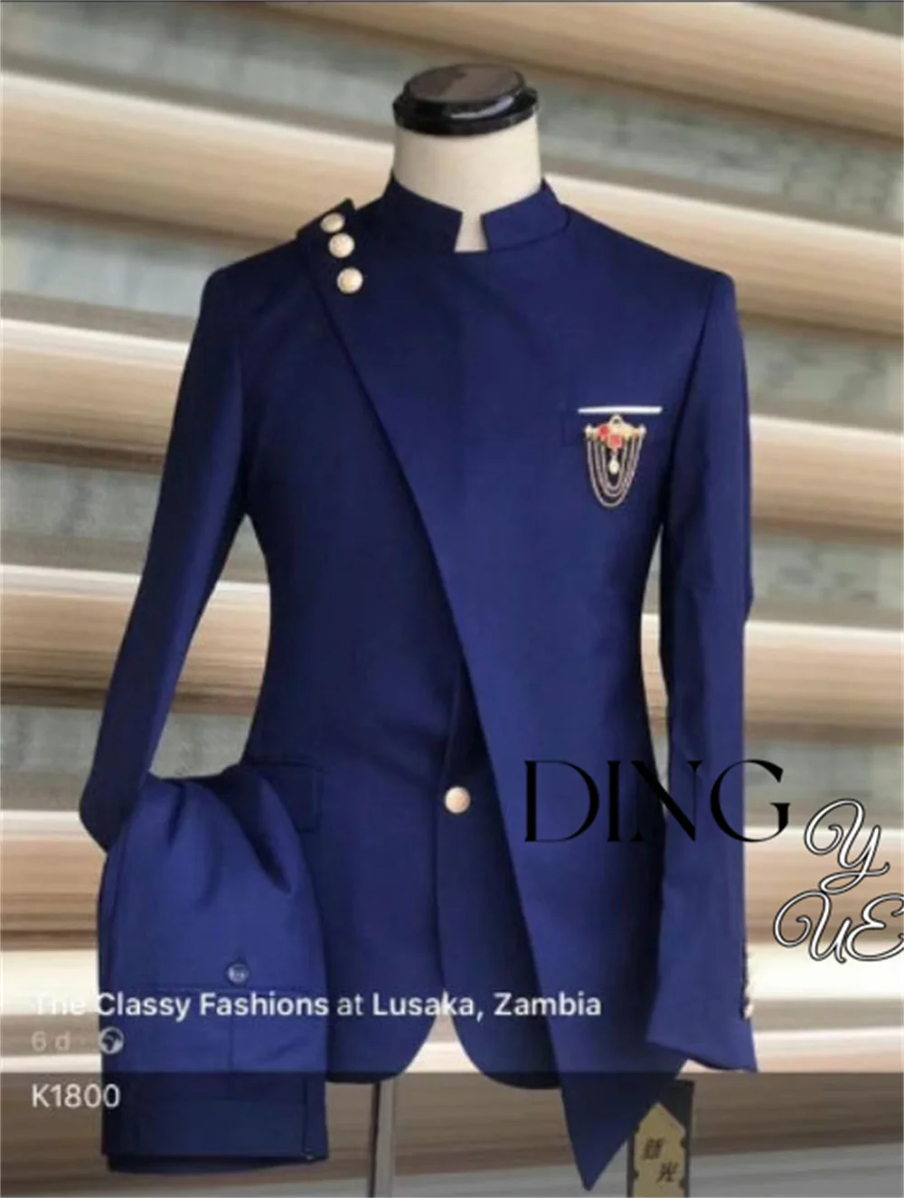Blazer de Mariage Bleu Marine pour Homme, Ensemble 2 Pièces, Veste et Pantalon, Classique, Business