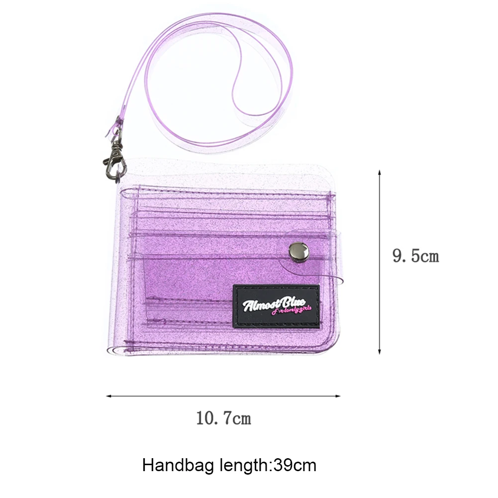New Fashion Wallets Multi-function Casual Women Short Clutch Transparent PVC Card Bags Folding Coin Purse Wallet