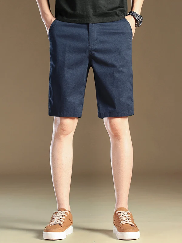 

Мужские повседневные шорты из чистого хлопка премиум-класса из Гонконга: дышащие, деловые, приталенные, прямые, длиной до колена, модные брюки-капри