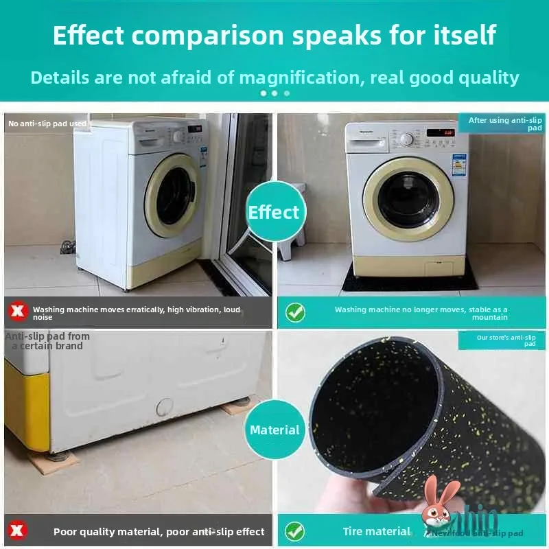 Universal Rubber Roller Washer Anti-Slip Pad Vibration Reduction Base Foot Mat Silent Fixed Bottom Pad Kitchen Accessories