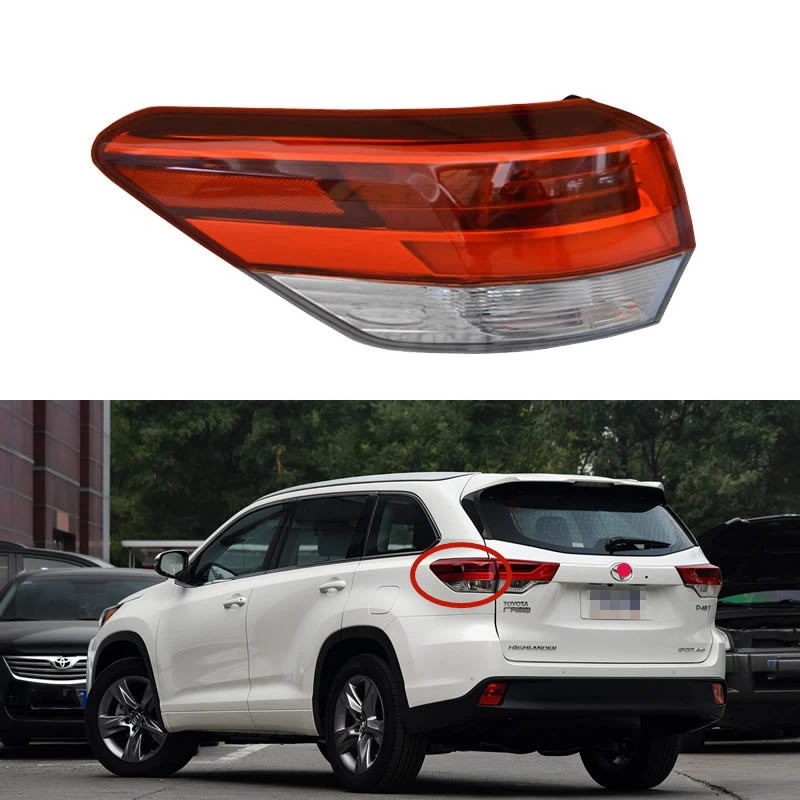 

For Toyota Highlander 2015 16 17 18 2019 LED Car Accessories Outer Tail Light Assembly Brake Taillight Stop Lights Turn signal