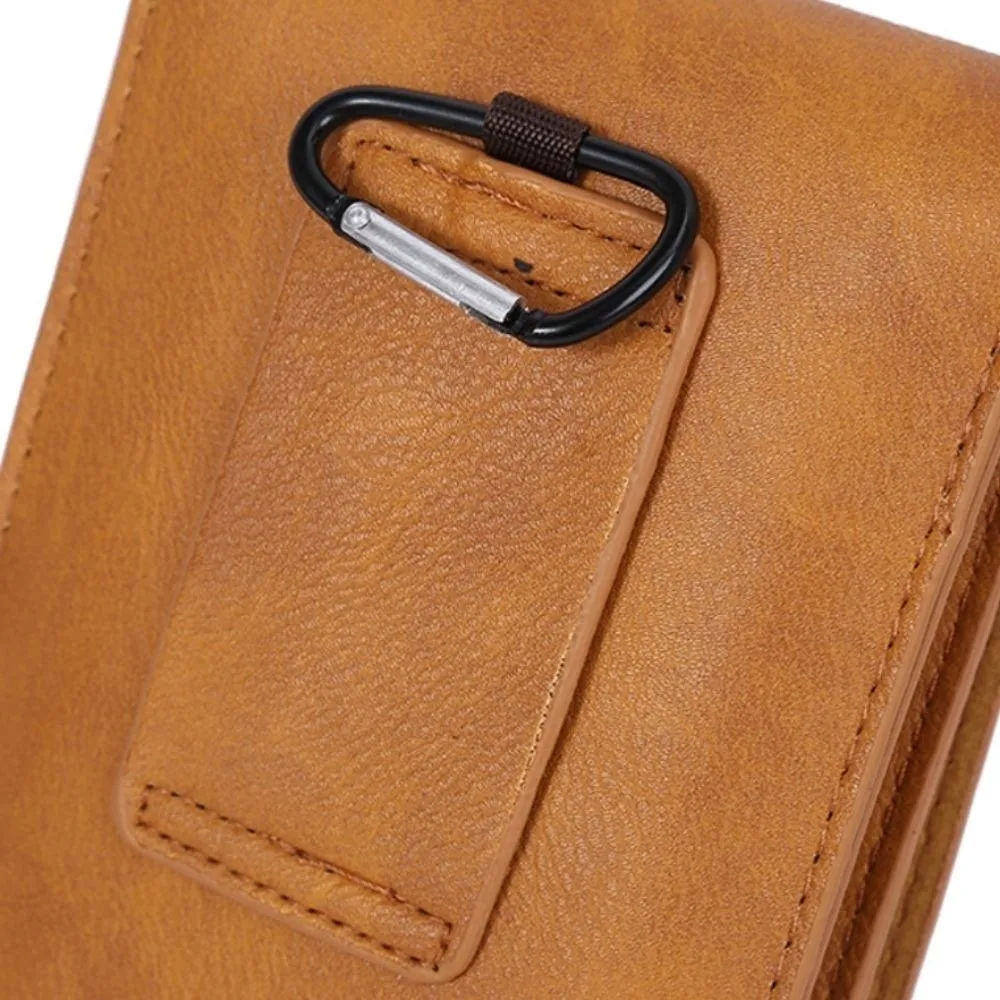 

Чехол для мобильного телефона с металлической пряжкой, многослойный дизайн, универсальный чехол большой емкости, кобура с зажимом для ремня из искусственной кожи