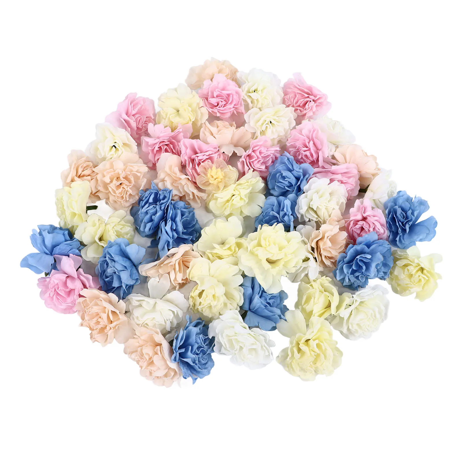 

50Pcs Mixed Color Simulation Flowers Artificial Carnation Fake Silk Flower Floral Arrangement Accessories Home Living Room Decor