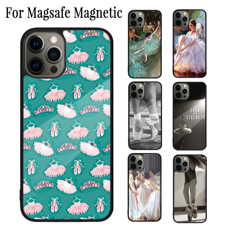 

Балерина танцующая девушка Магнитный чехол для телефона Coque для iPhone 16 15 14 Plus 13 12 11 Pro Max Magsafe Беспроводная зарядка крышка