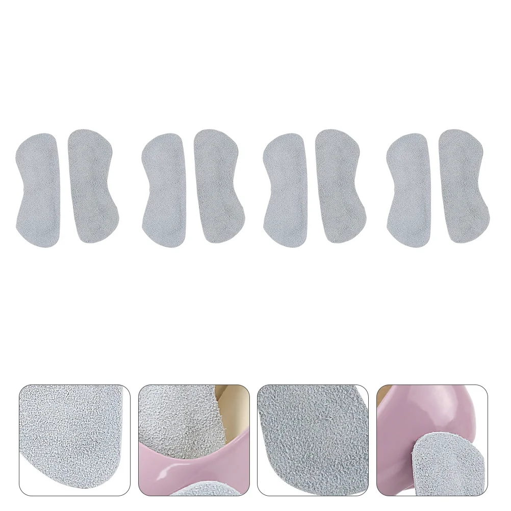 4 Pairs Post after Suede Shoe Insoles Half Heel Inserts Grips Anti Drop Flannel Liners Women's Cushion Pad