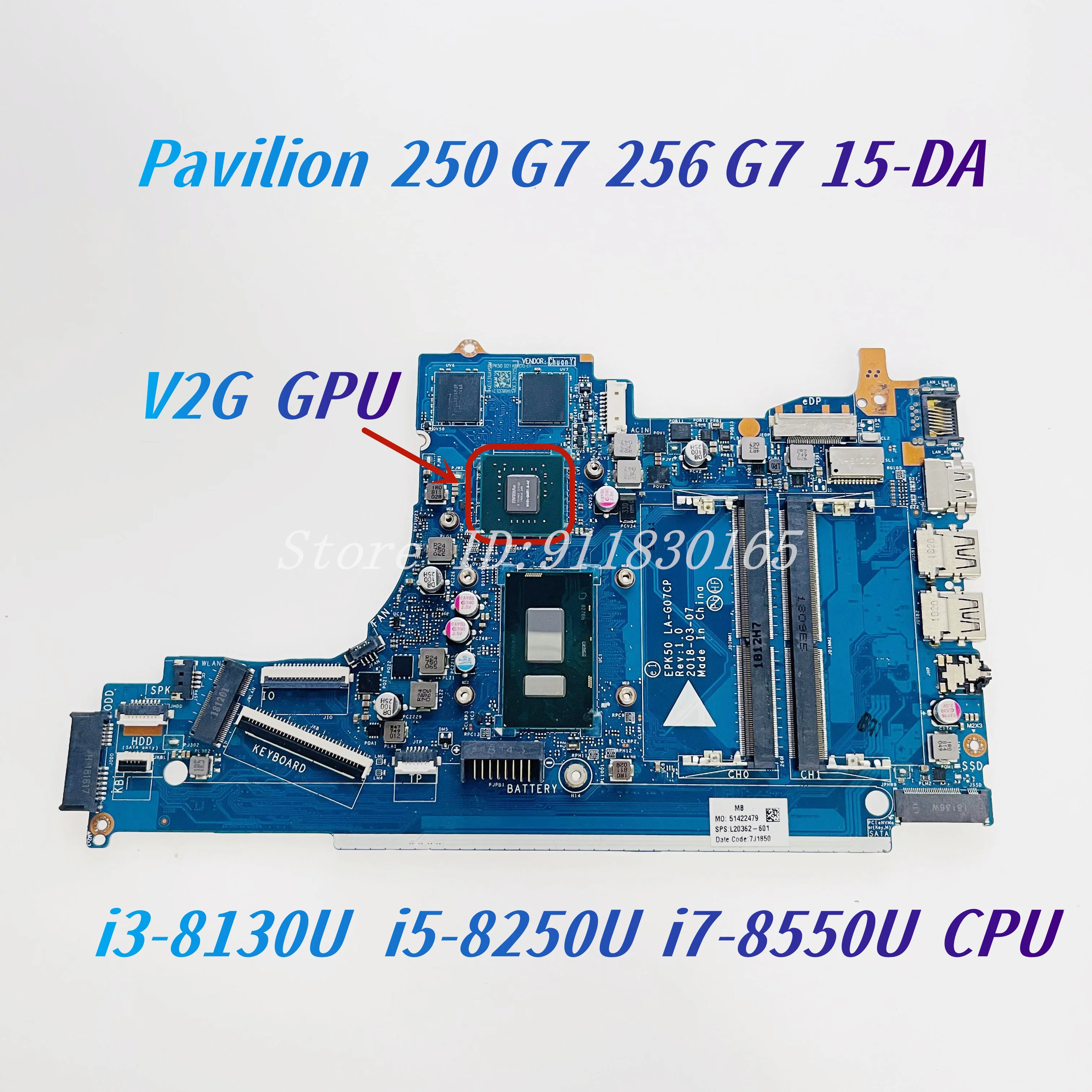 EPK50 LA-G07CP LA-G07BP For HP Pavilion 250 G7 256 G7 15-DA 15Z-DA