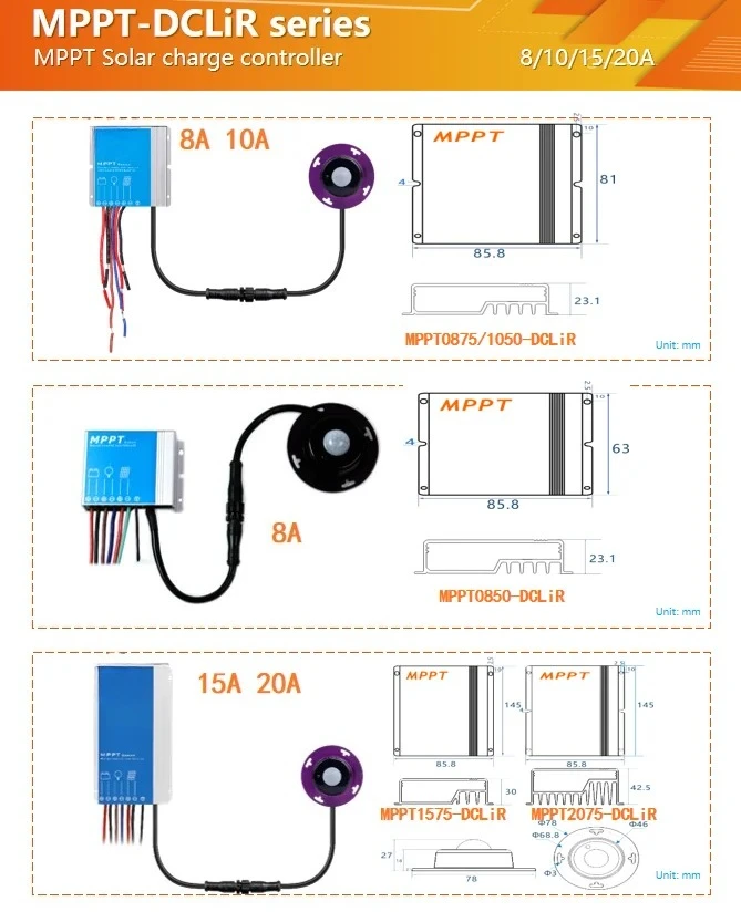 

EE1 MPPT Street Light Charge Controller Solar Rs485 bluetooth Means Microwave Sensor