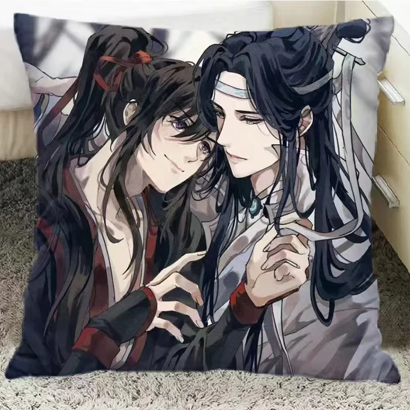 Grandmaster of Demonic Cult  Printed Pillowcase China Danmei Anime Mo Dao Zu Shi Lan Wangji Wei Wuxian Cushion Cover